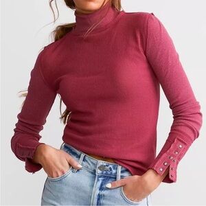 Free People We The Free Freya Mock Neck Top Size Medium